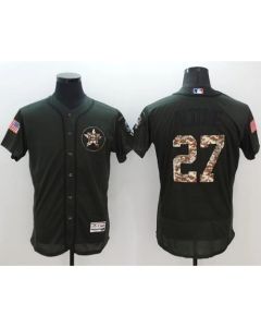 Astros #27 Jose Altuve Green Flexbase Authentic Collection Salute to Service Stitched MLB Jersey