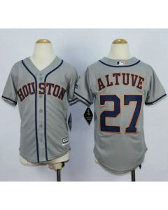 Astros #27 Jose Altuve Grey Cool Base Stitched Youth MLB Jersey