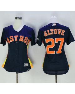Astros #27 Jose Altuve Navy Blue Women's Alternate Stitched MLB Jersey