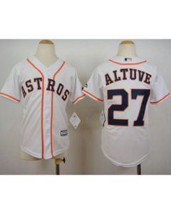 Astros #27 Jose Altuve White Cool Base Stitched Youth MLB Jersey