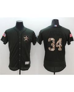 Astros #34 Nolan Ryan Green Flexbase Authentic Collection Salute to Service Stitched MLB Jersey