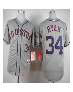 Astros #34 Nolan Ryan Grey Cool Base Stitched MLB Jersey