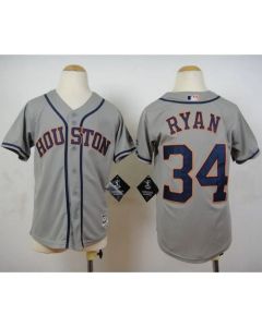 Astros #34 Nolan Ryan Grey Cool Base Stitched Youth MLB Jersey