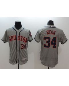 Astros #34 Nolan Ryan Grey Flexbase Authentic Collection Stitched MLB Jersey