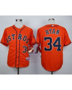 Astros #34 Nolan Ryan Orange Cool Base Stitched MLB Jersey