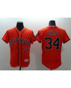 Astros #34 Nolan Ryan Orange Flexbase Authentic Collection Stitched MLB Jersey