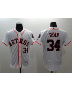 Astros #34 Nolan Ryan White Flexbase Authentic Collection Stitched MLB Jersey
