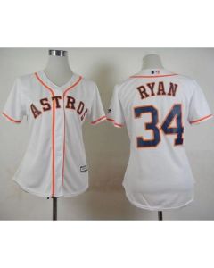 Astros #34 Nolan Ryan White Home Women's Stitched MLB Jersey