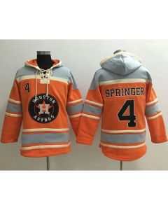 Astros #4 George Springer Orange Sawyer Hooded Sweatshirt MLB Hoodie