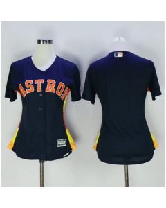 Astros Blank Navy Blue Women's Alternate Stitched MLB Jersey
