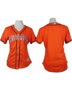 Astros Blank Orange Alternate Women's Stitched MLB Jersey