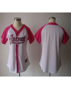 Astros Blank White/Pink Women's Splash Fashion Stitched MLB Jersey