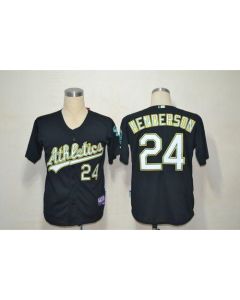 Athletics #24 Rickey Henderson Black Cool Base Stitched MLB Jersey