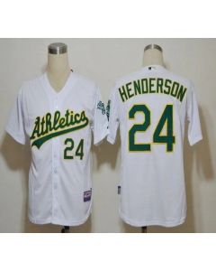 Athletics #24 Rickey Henderson White Cool Base Stitched MLB Jersey