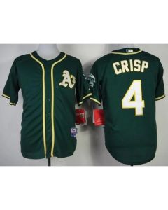 Athletics #4 Coco Crisp Green Cool Base Stitched MLB Jersey