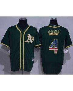 Athletics #4 Coco Crisp Green USA Flag Fashion Stitched MLB Jersey