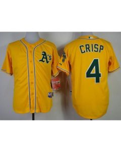 Athletics #4 Coco Crisp Yellow Cool Base Stitched MLB Jersey