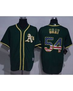 Athletics #54 Sonny Gray Green USA Flag Fashion Stitched MLB Jersey