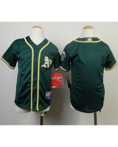 Athletics Blank Green Cool Base Stitched Youth MLB Jersey