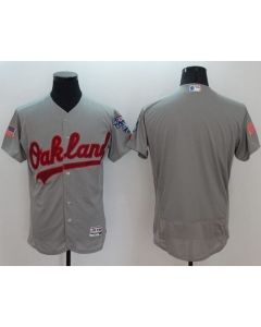 Athletics Blank Grey Fashion Stars & Stripes Flexbase Authentic Stitched MLB Jersey