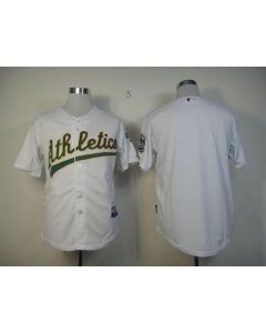 Athletics Blank White Cool Base Stitched MLB Jersey