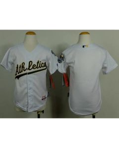 Athletics Blank White Cool Base Stitched Youth MLB Jersey