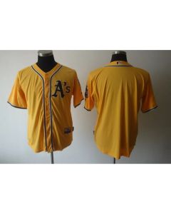 Athletics Blank Yellow Cool Base Stitched MLB Jersey