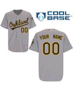 Athletics Personalized Authentic Grey Cool Base MLB Jersey