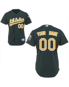 Athletics Personalized Authentic Grey Green Cool Base MLB Jersey