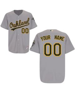 Athletics Personalized Authentic Grey MLB Jersey