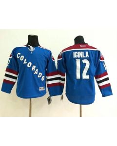 Avalanche #12 Jarome Iginla Blue Stitched Youth NHL Jersey