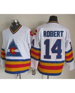 Avalanche #14 Rene Robert White CCM Throwback Stitched NHL Jersey