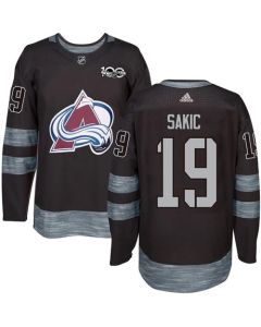 Avalanche #19 Joe Sakic Black 1917-2017 100th Anniversary Stitched NHL Jersey