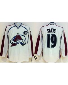 Avalanche #19 Joe Sakic White Stitched Youth NHL Jersey