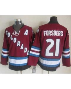 Avalanche #21 Peter Forsberg Red CCM Throwback Stitched NHL Jersey