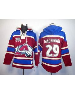 Avalanche #29 Nathan MacKinnon Red Sawyer Hooded Sweatshirt Stitched NHL Jersey