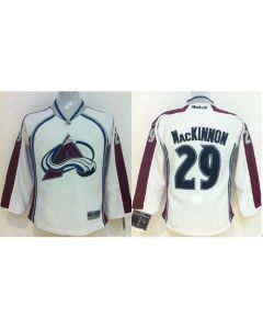 Avalanche #29 Nathan MacKinnon White Stitched Youth NHL Jersey