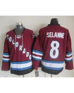 Avalanche #8 Teemu Selanne Red CCM Throwback Stitched NHL Jersey