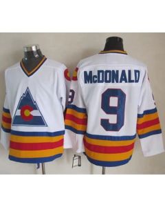 Avalanche #9 Lanny McDonald White CCM Throwback Stitched NHL Jersey