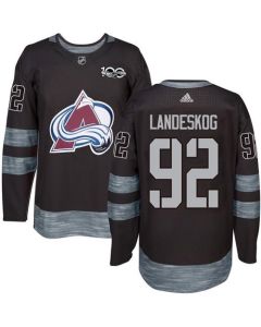 Avalanche #92 Gabriel Landeskog Black 1917-2017 100th Anniversary Stitched NHL Jersey