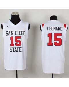 Aztecs #15 Kawhi Leonard White Basketball Stitched NCAA Jersey