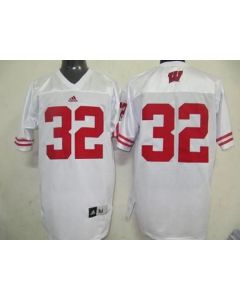 Badgers #32 White Stitched NCAA Jersey