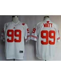 Badgers #99 J.J. Watt White Stitched NCAA Jersey