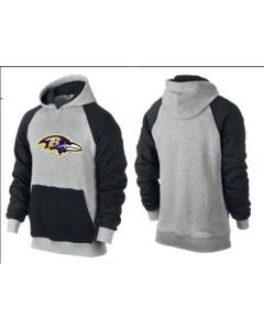 Baltimore Ravens Logo Pullover Hoodie Grey & Black