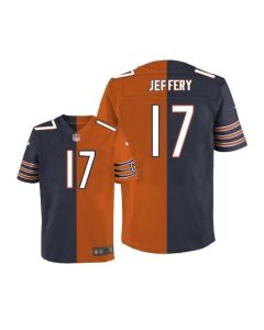 Bears #17 Alshon Jeffery Navy Blue/Orange Men's Stitched NFL Elite Split Jersey