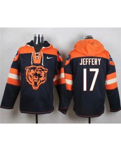Bears #17 Alshon Jeffery Navy Blue Player Pullover NFL Hoodie