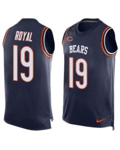 Bears #19 Eddie Royal Navy Blue Team Color Men's Stitched NFL Limited Tank Top Jersey