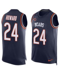 Bears #24 Jordan Howard Navy Blue Team Color Men's Stitched NFL Limited Tank Top Jersey