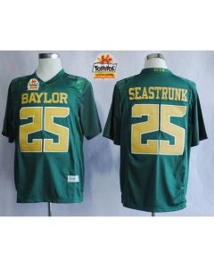 Bears #25 Lache Seastrunk Green 2014 Fiesta Bowl Patch Stitched NCAA Jersey