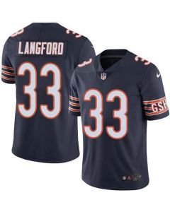 Bears #33 Jeremy Langford Navy Blue Men's Stitched NFL Limited Rush Jersey